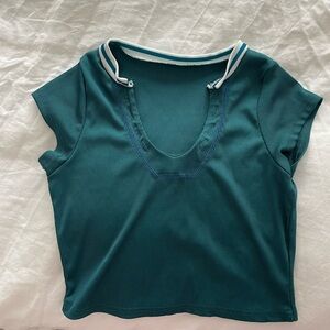Vintage Teal Cropped Tee
